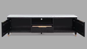  this piece embodies refined elegance. Brass-tone accents and 