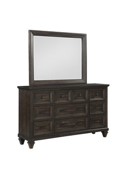 The Sevilla Dresser Mirror in brown is a perfect blend of timeless craftsmanship and versatile design, making it an elegant addition to any bedroom. Skillfully crafted from solid Acacia wood and Acacia veneers, this mirror features a rich walnut finish th