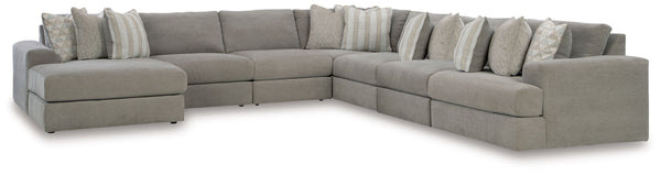 The casual, low-slung shape of this sectional makes it fully lounge-ready. Its deep seating invites you to sink right in, with bold beveled block arms that are softened by bullnose â€œwaterfallâ€ cushions. Best of all, the modular design lets you stage t