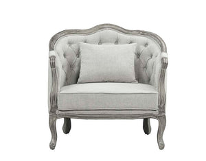 Samael - Chair - Gray Linen & Gray Oak Finish