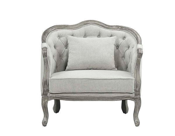 Samael - Chair - Gray Linen & Gray Oak Finish