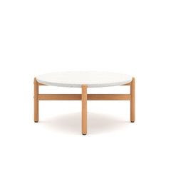Introducing the Solstice Outdoor Coffee Table with Terrazzo Top, a stunning addition to your outdoor living space. Crafted from FSC Certified Acacia Solid Wood, this coffee table is both durable and eco-friendly, promising years of enjoyment. The light, c