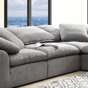 Naveen - Modular Armless Chair - Gray Linen