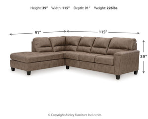 Navi - Fossil - 2-Piece Sectional Sofa With Laf Corner Chaise