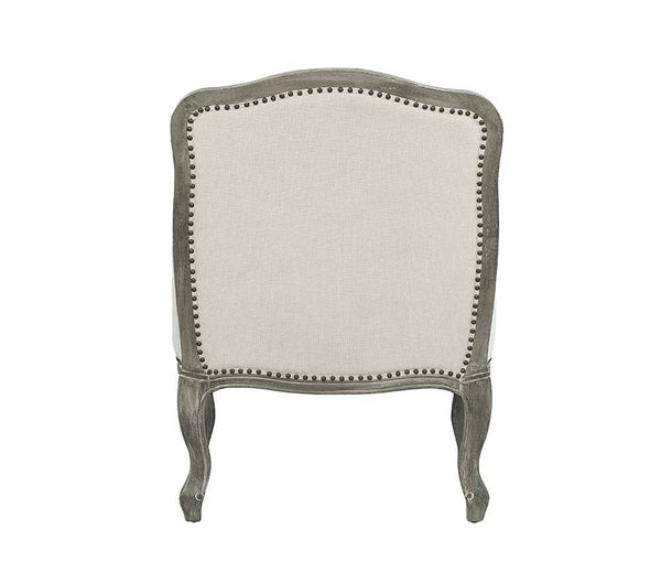 Tania - Chair - Cream Linen & Brown Finish