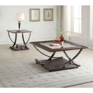 The Isiah occasional table contemporary design will provide a stunning look in your home decor. It-'s black nickel finish blends perfectly with wood tones and clear glass top .<br/><br/><b>Product Features</b><ul><li>Square Table w/Glass Insert</li><li>5m