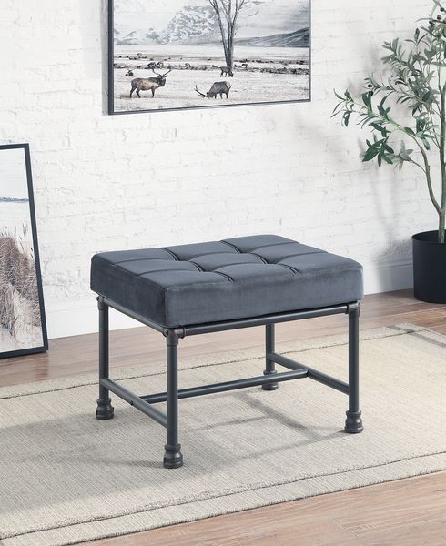 Foam Density: D20 Memory Foam<br/><br/><b>Product Features</b><ul><li>KD</li><li>Memory Foam Seat & Back Cushion</li><li>Accent Pillow Included</li><li>Water Pipe Style</li><li>Case: 1Pc/1Ctn</li><li>Finish: Gray Velvet & Sandy Gray Finish</li><li>Style: 