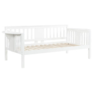 Create a spot to relax in your home office or freshen up a teen-'s bedroom with a contemporary wood daybed. Perfect for a casual look and feel, it features a neutral finish over pine and plywood construction, offering classic energy in an updated package.