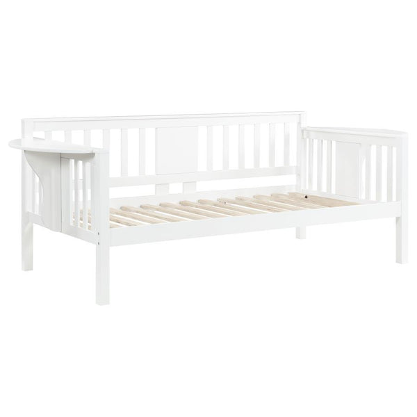 Create a spot to relax in your home office or freshen up a teen-'s bedroom with a contemporary wood daybed. Perfect for a casual look and feel, it features a neutral finish over pine and plywood construction, offering classic energy in an updated package.