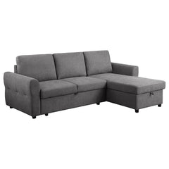 Modern updates reflect simple design elements that complement your contemporary space and create livability along with seating and lounging comfort. With a sleeper function built-in, this sleeper sectional checks all the boxes of convenience and style. Ro