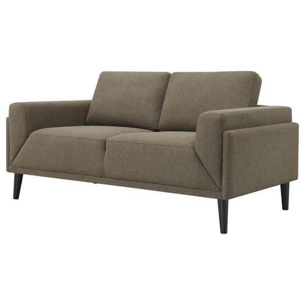 Rilynn - Upholstered Track Arm Loveseat - Brown