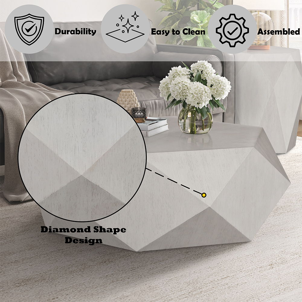 Hanniel - Coffee Table - White