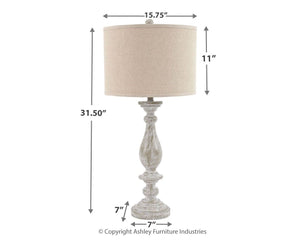 Bernadate - Whitewash - Poly Table Lamp (Set of 2)