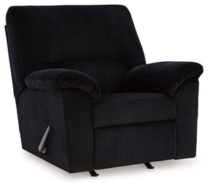 This recliner is a cozy interpretation of casual contemporary style. Its super-soft corduroy makes curling up with a book or your favorite show that much more comfortable. You-'re sure to appreciate its sincere styling and homey approach to relaxation.<br