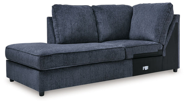 This left-arm facing corner chaise is made with polyester upholstery. Pairs with other items in the series to make a sectional.<br><br><b>Additional Dimensions</b><br><ul><li>Arm height: 25-"</li><li>Seat depth: 68-"</li><li>Seat height: 20-"</li><li>Top 