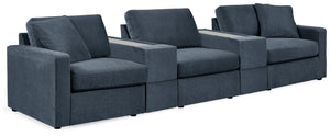 Looking cool and contemporary is great. But when it comes down to it, youâ€™re all about low-maintenance lounging. With the performance fabric on this sectional with console, cleaning spills is a breeze. Its customizable modular design caters to your ever