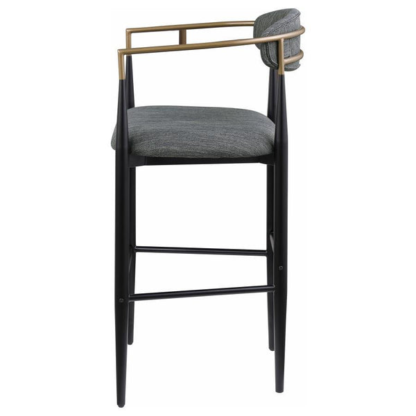 Tina - Fabric Upholstered Bar Chair (Set of 2) - Dark Gray