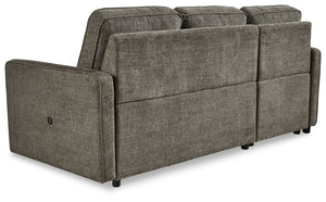 Kerle - Charcoal - Left Arm Facing Chaise with Pop Up Bed 2 Pc Sectional