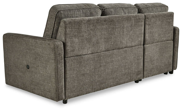 Kerle - Charcoal - Left Arm Facing Chaise with Pop Up Bed 2 Pc Sectional