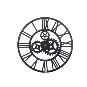 open back frame made with durable engineered wood. The clock face comes with a timeless roman numeral design that will naturally att