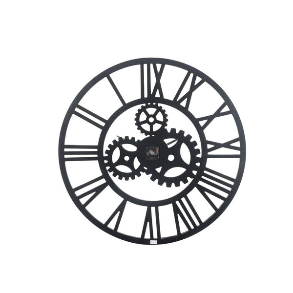  open back frame made with durable engineered wood. The clock face comes with a timeless roman numeral design that will naturally att
