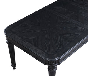  a rich black-finished table