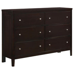A perfectly designed dresser adds impressive character to any bedroom. This simple but classy wood dresser from the Carlton collection is a showcase piece of any master bedroom. It-'s impressively sized and expertly constructed with six wide drawers that 