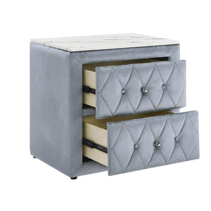  velvety texture and diamond-patterned tufting. The soft