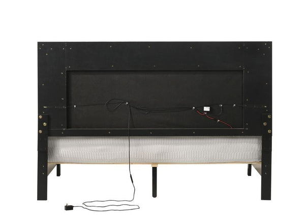 Casilda - Queen Bed - Gray PU & White Finish