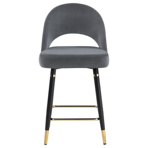 Lindsey - Velvet Upholstered Counter Chair (Set of 2) - Gray