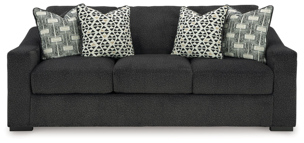 Your downtime should be super-cozyâ€”and super-chic. This sofa encourages stylish indulgence as you lounge solo or with guests. Plush, chunky upholstery adds a relaxed yet eclectic twist to the transitional look. With this exquisitely comfortable and fash