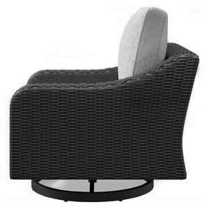 Beachcroft - Black / Light Gray - Swivel Lounge Chair