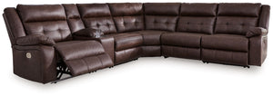Elevate the everyday with this power reclining sectional. With easy one-touch reclining and spacious seating, the piece offers relaxation and unparalleled coziness. Its faux leather upholstery is comfortably practical and beautifully enhanced with stylish