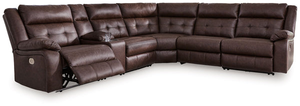 Elevate the everyday with this power reclining sectional. With easy one-touch reclining and spacious seating, the piece offers relaxation and unparalleled coziness. Its faux leather upholstery is comfortably practical and beautifully enhanced with stylish