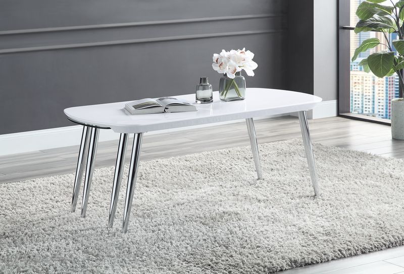 â€¢KDâ€¢6 Metal Legsâ€¢Wooden & Glass TableTopâ€¢Tempered Glassâ€¢Table Top Thickness(MDF): 45 mmâ€¢Table Top Thickness(Glass): 10mm<br/><br/><b>Product Features</b><ul><li>1 Pull Out Table Top Included</li><li>High Gloss Finish</li><li>Chrome Metal Leg</