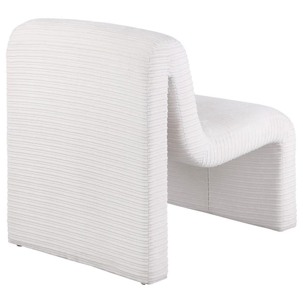 Drayton - Upholstered Curved Armless Accent Chair - Ivory