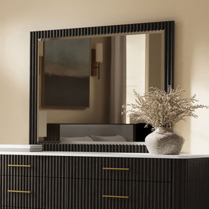  this set exudes sophistication and style. The bed-'s minimalist design is complemented by matching nightstands and dressers