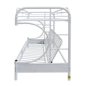 Eclipse - Twin Over Full Over Futon Bunk Bed - White