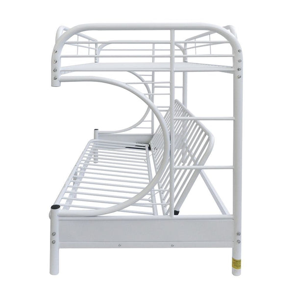 Eclipse - Twin Over Full Over Futon Bunk Bed - White