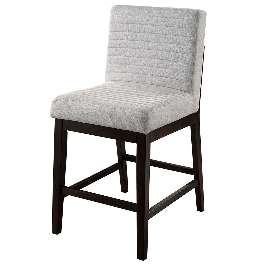 Edwyn - Counter Height Chair (Set of 2) - Gray Linen & Espresso Finish<br/><br/><b>Product Features</b><ul><li>Square Counter Height Dining Table</li><li>Marble Top</li><li>Fixed Table Top</li><li>Double U-Shape Base w/Beveled</li></ul><br/>