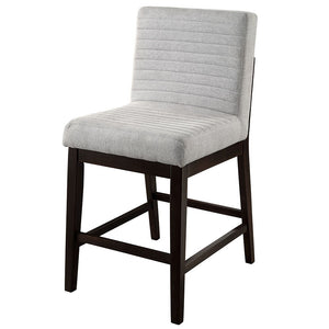 Edwyn - Counter Height Chair (Set of 2) - Gray Linen & Espresso Finish<br/><br/><b>Product Features</b><ul><li>Square Counter Height Dining Table</li><li>Marble Top</li><li>Fixed Table Top</li><li>Double U-Shape Base w/Beveled</li></ul><br/>