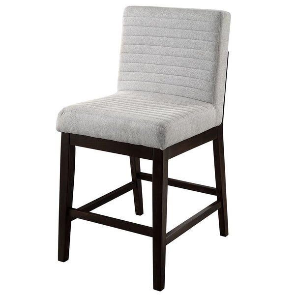 Edwyn - Counter Height Chair (Set of 2) - Gray Linen & Espresso Finish<br/><br/><b>Product Features</b><ul><li>Square Counter Height Dining Table</li><li>Marble Top</li><li>Fixed Table Top</li><li>Double U-Shape Base w/Beveled</li></ul><br/>