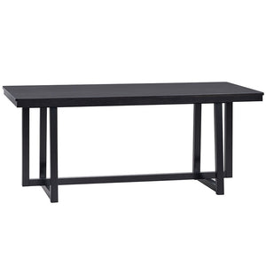 The Kini dining collection featuring a sophisticated black finish, exudes contemporary charm and elegance. Its sturdy construction and sleek lines provide a modern centerpiece for your dining area. Perfect for both intimate dinners and larger gatherings, 