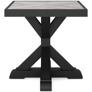 Beachcroft - Black / Light Gray - Square End Table