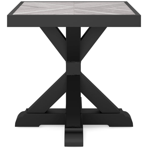 Beachcroft - Black / Light Gray - Square End Table