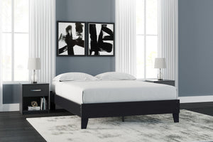  rest assured this queen platform bed suits you. The linear profile is enhanced with a matte black finish with subtle replicated wood grain. Hard to believe such high style can be so attractivel