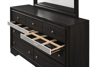  giving it a luxurious feel. The set includes a bed with storage drawers a