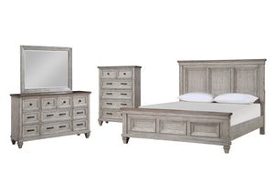 The Mariana 4-Piece Bedroom Set in Vintage CrÃ¨me embodies a perfect fusion of timeless craftsmanship and functional elegance. Meticulously crafted from solid Acacia wood and enhanced with Acacia veneers, each piece boasts a rich, hand-distressed Vintage 