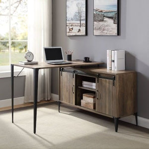 Zakwani - Writing Desk - Rustic Oak & Black Finish - Wood
