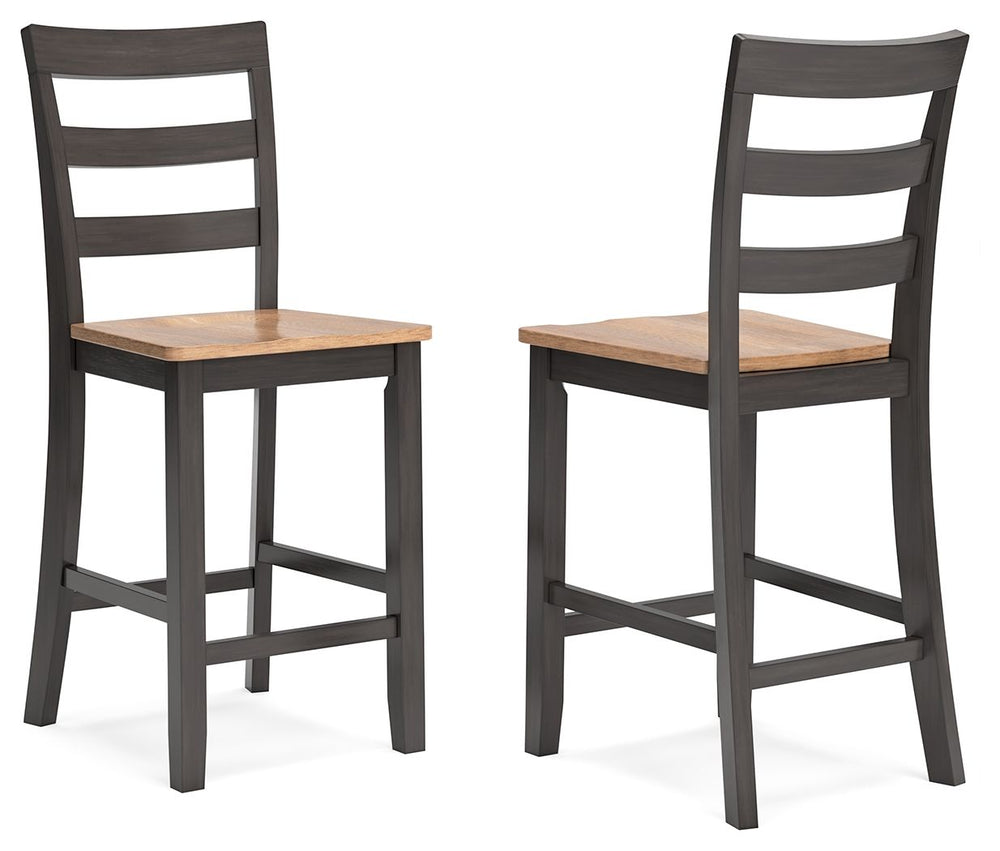 Complement your homeâ€™s simply relaxed sensibility with this counter height bar stool. A handsome dark brown hue offers a chic contrast to the natural wood tone, for a neutral look that vibes with a variety of aesthetics. Its hard, contoured seat design 